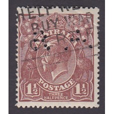 Australian    King George V   1½d Penny Half Pence Brown   Single Crown WMK  2nd State Plate Variety..
